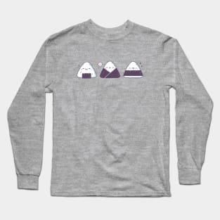 Kawaii Onigiri Japanese Rice Balls Trio Long Sleeve T-Shirt